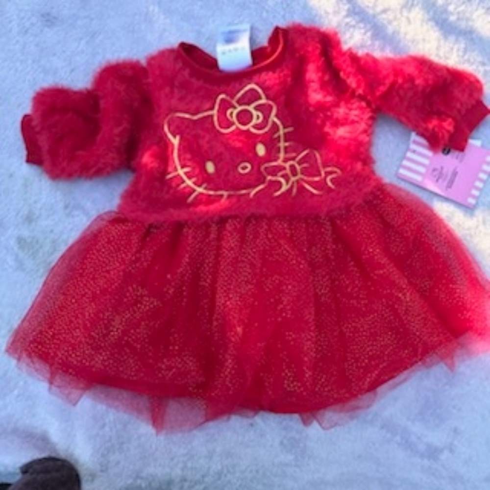 Red Hello Kitty Dress with Tulle Skirt
